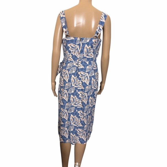 Patagonia Pataloha Hawaiian blue Leaf Print Midi Dress size 10 - Picture 6 of 7